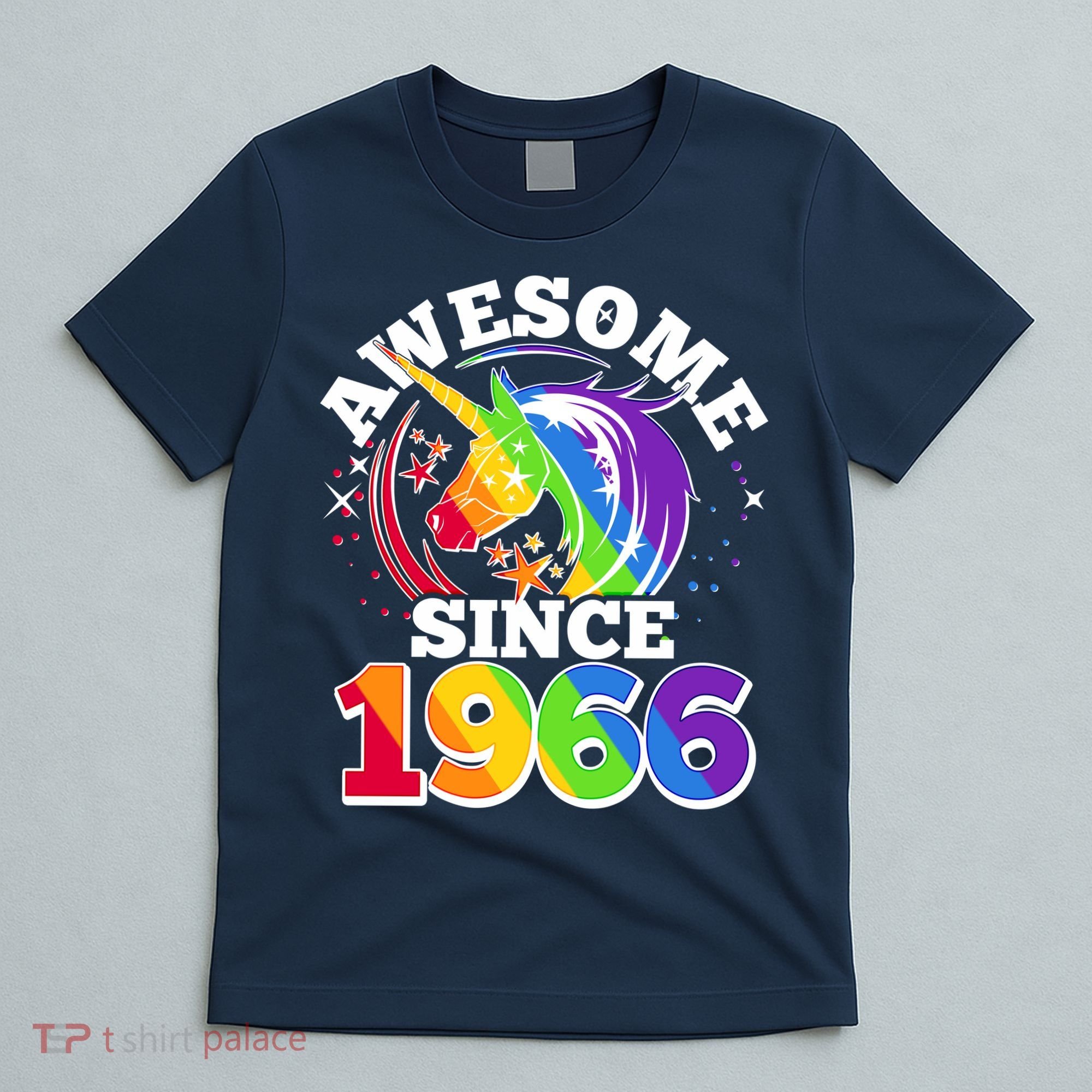 60th Birthday Rainbow Unicorn Awesome Since 1966 T-Shirt