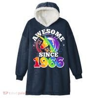 60th Birthday Rainbow Unicorn Awesome Since 1966 Hooded Wearable Blanket thumb 0