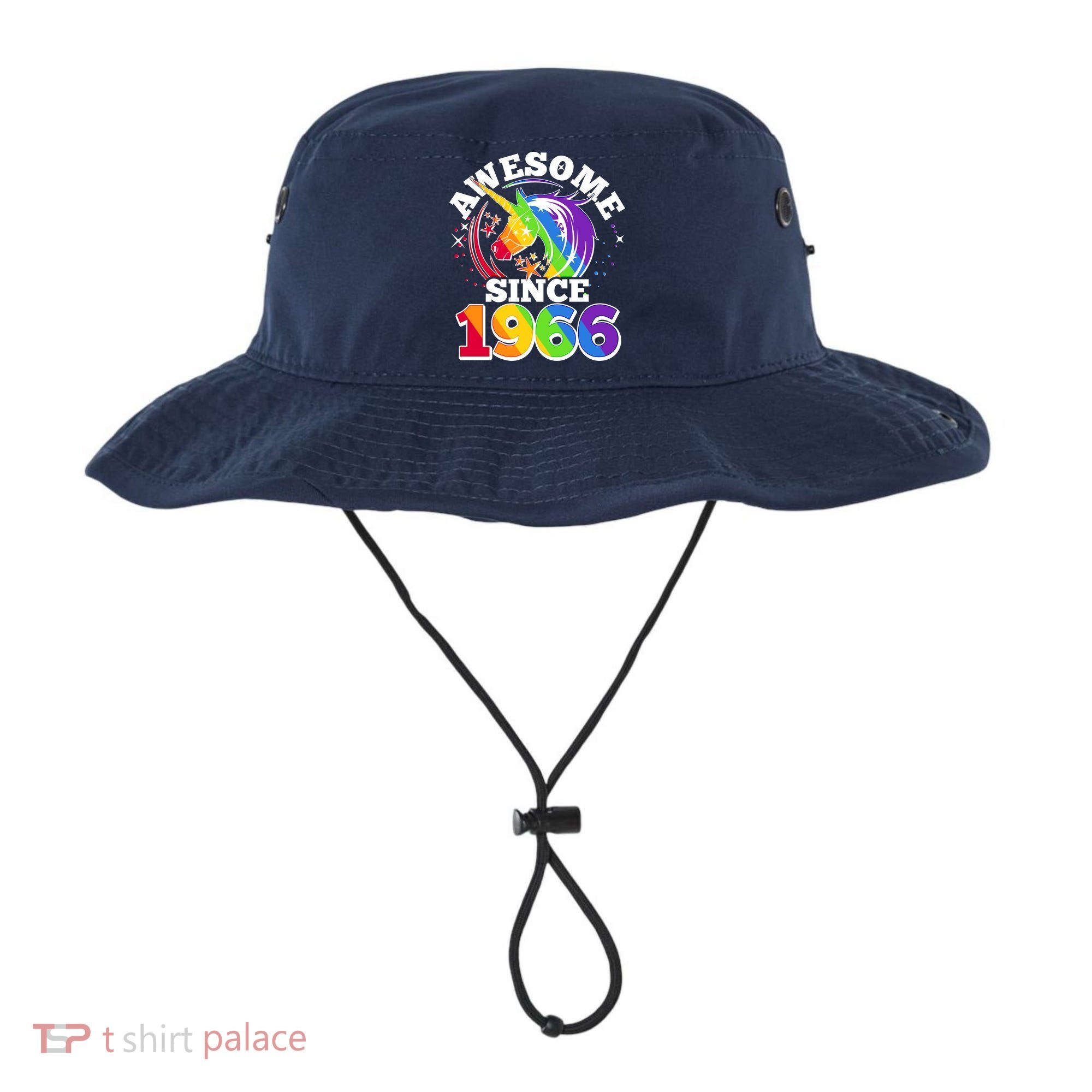 60th Birthday Rainbow Unicorn Awesome Since 1966 Bucket Hat
