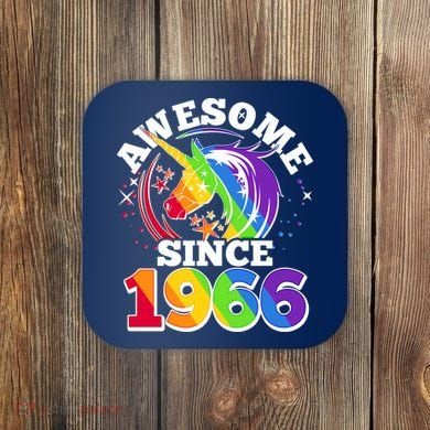 60th Birthday Rainbow Unicorn Awesome Since 1966 Coaster