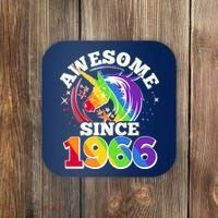 60th Birthday Rainbow Unicorn Awesome Since 1966 Coaster thumb 0