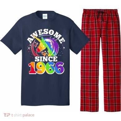 60th Birthday Rainbow Unicorn Awesome Since 1966 Pajama Set