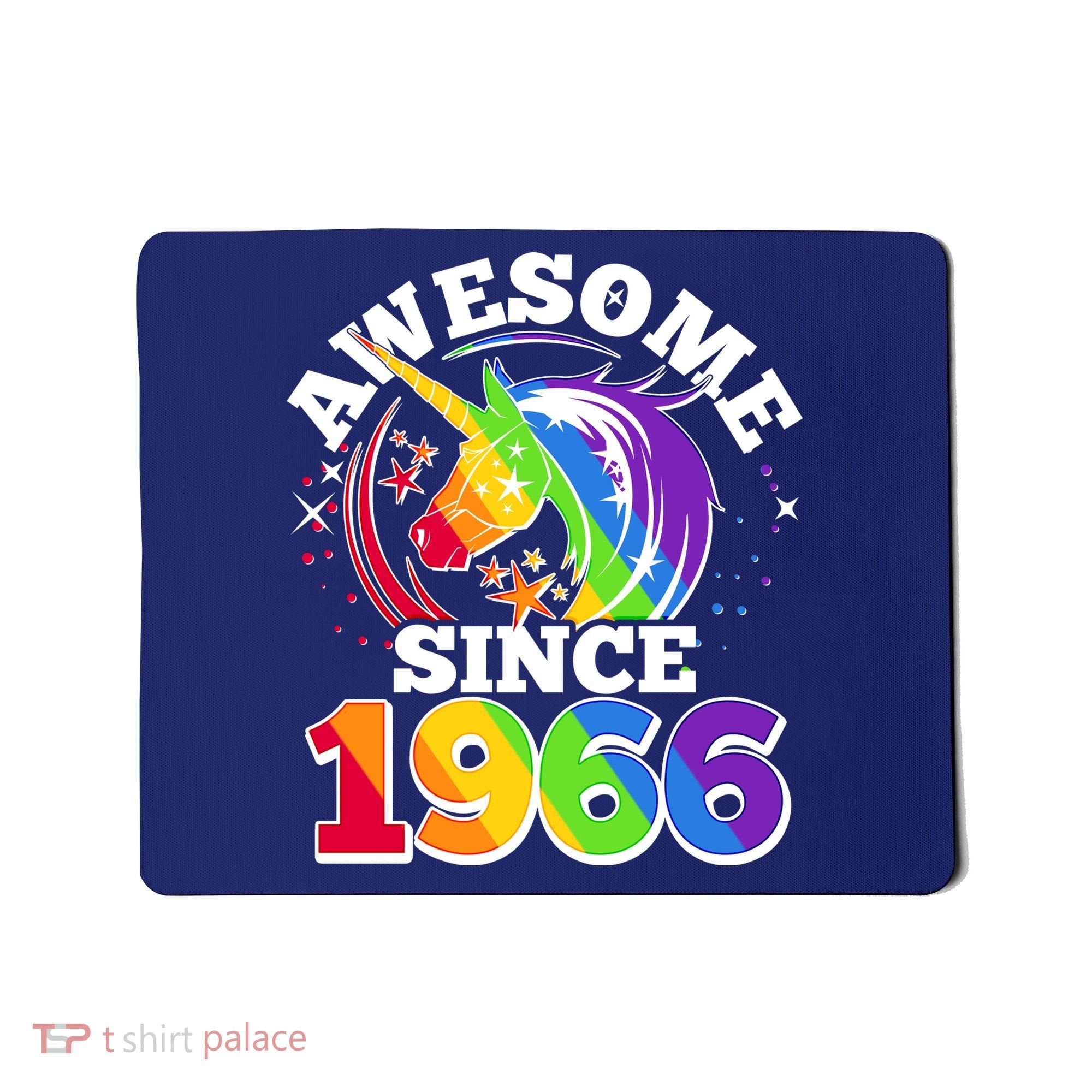 60th Birthday Rainbow Unicorn Awesome Since 1966 Mousepad