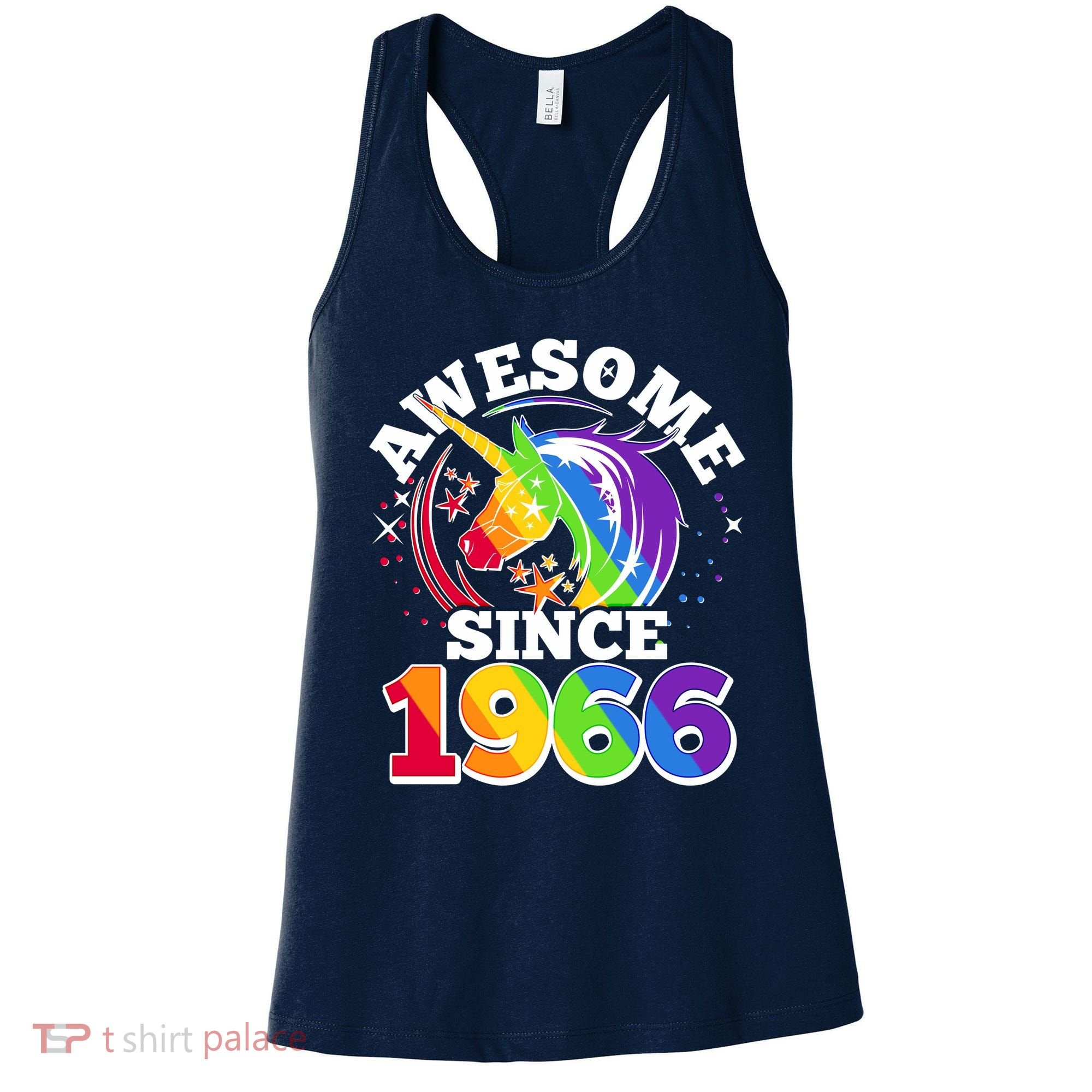 60th Birthday Rainbow Unicorn Awesome Since 1966 Women's Tank Top