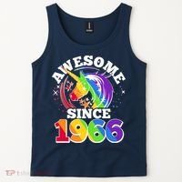 60th Birthday Rainbow Unicorn Awesome Since 1966 Tank Top thumb 2