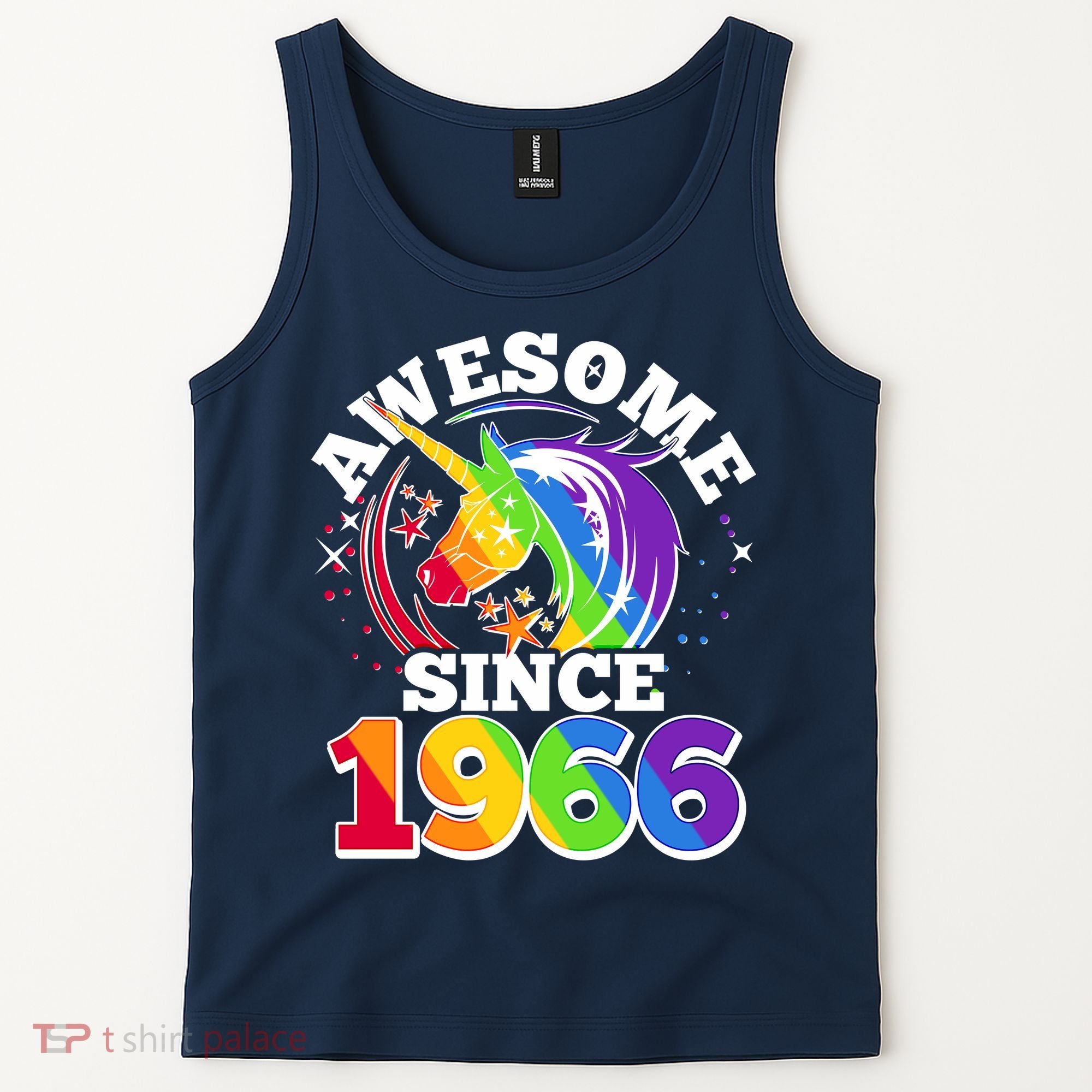 60th Birthday Rainbow Unicorn Awesome Since 1966 Tank Top