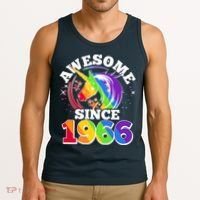 60th Birthday Rainbow Unicorn Awesome Since 1966 Tank Top thumb 3
