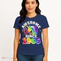 60th Birthday Rainbow Unicorn Awesome Since 1966 Women's T-Shirt thumb 4