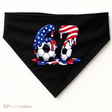 67th Birthday Soccer 6-7 Meme Six Seven USA-Made Doggie Bandana