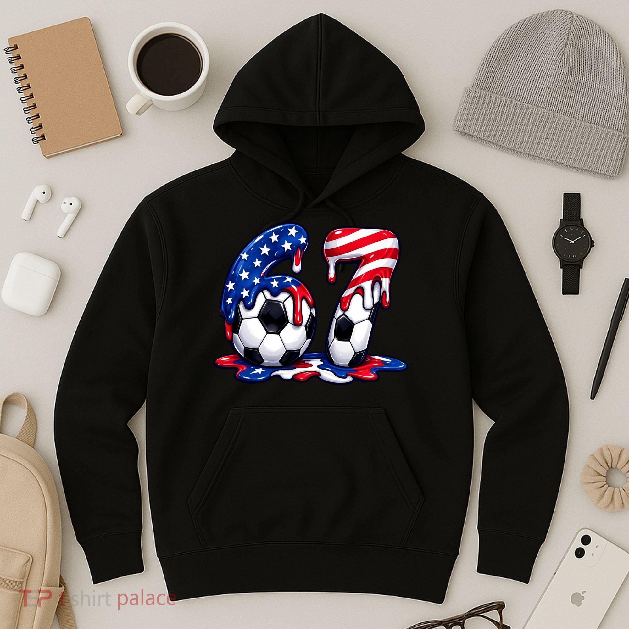 67th Birthday Soccer 6-7 Meme Six Seven Hoodie