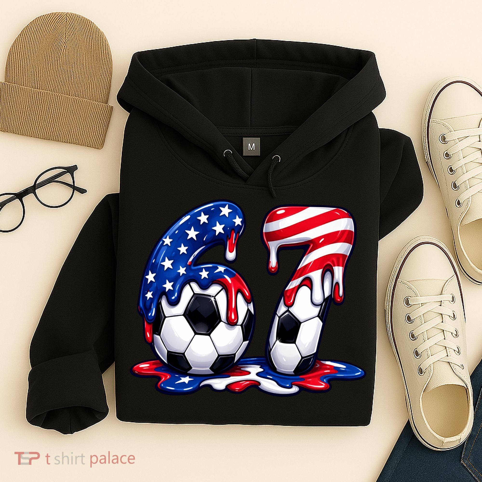 67th Birthday Soccer 6-7 Meme Six Seven Hoodie