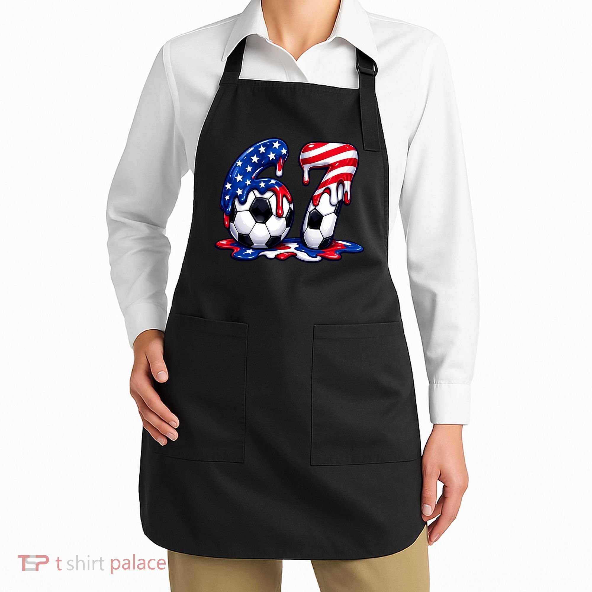 67th Birthday Soccer 6-7 Meme Six Seven Apron