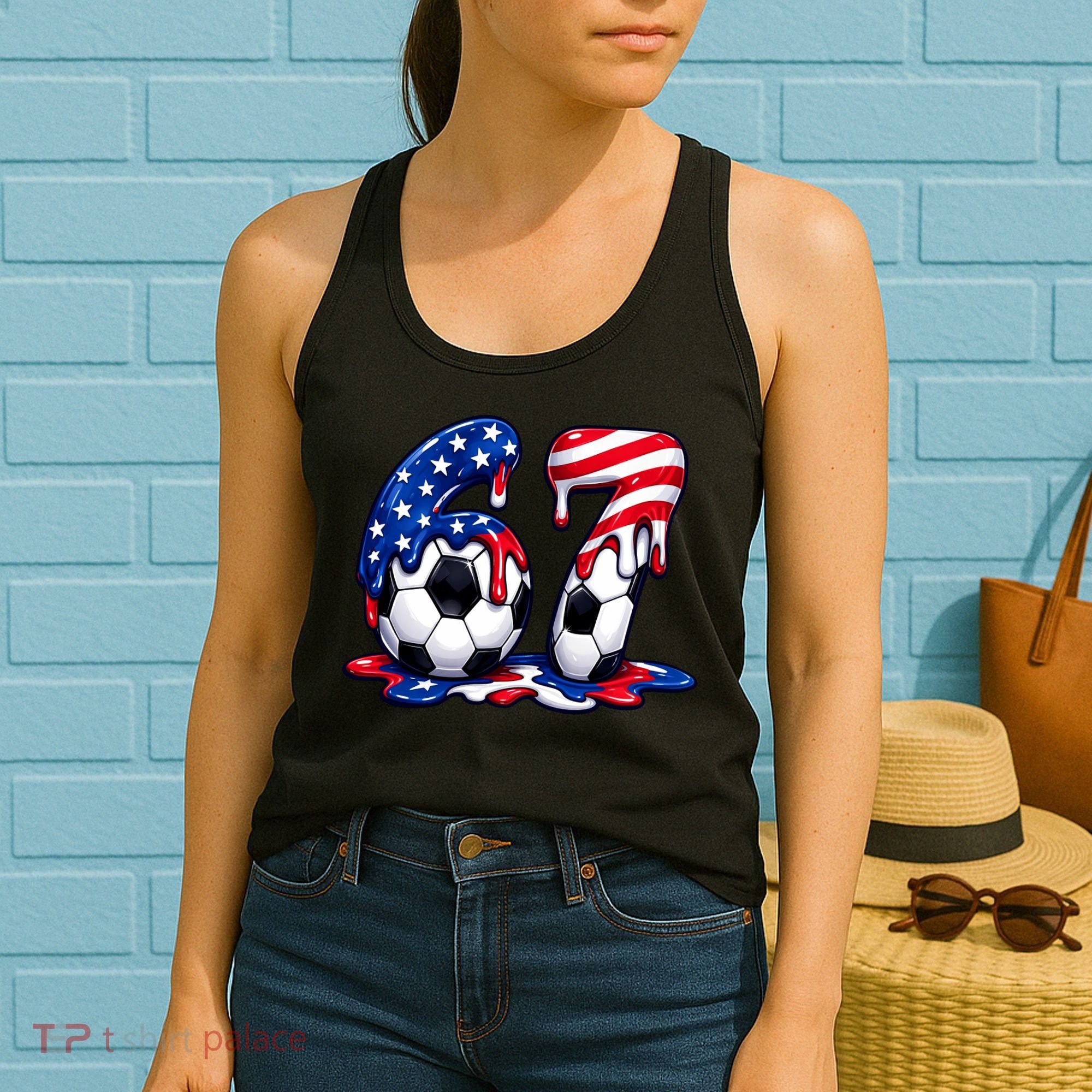 67th Birthday Soccer 6-7 Meme Six Seven Women's Tank Top