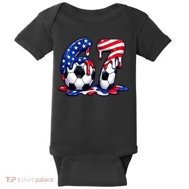 67th Birthday Soccer 6-7 Meme Six Seven Baby Bodysuit