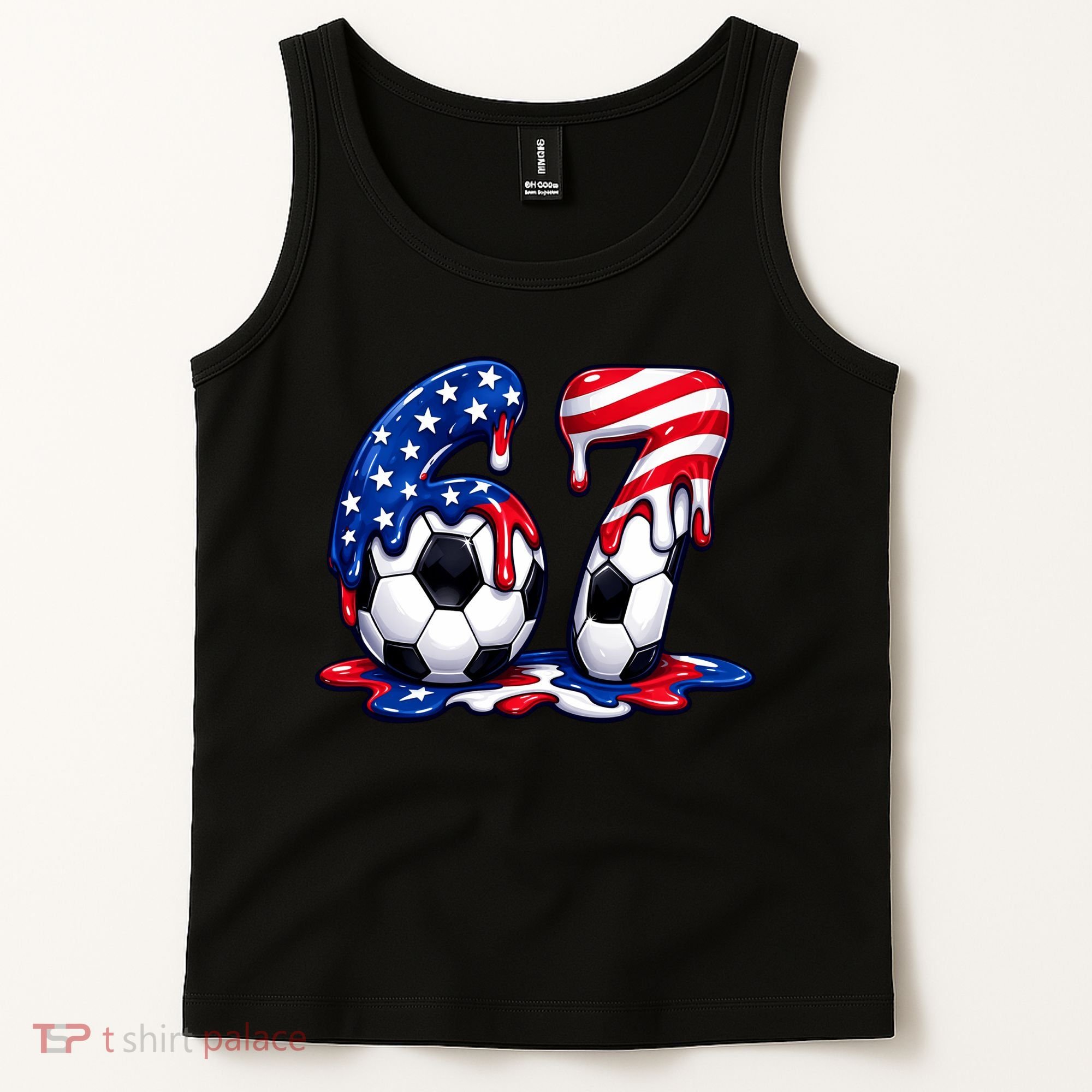 67th Birthday Soccer 6-7 Meme Six Seven Tank Top