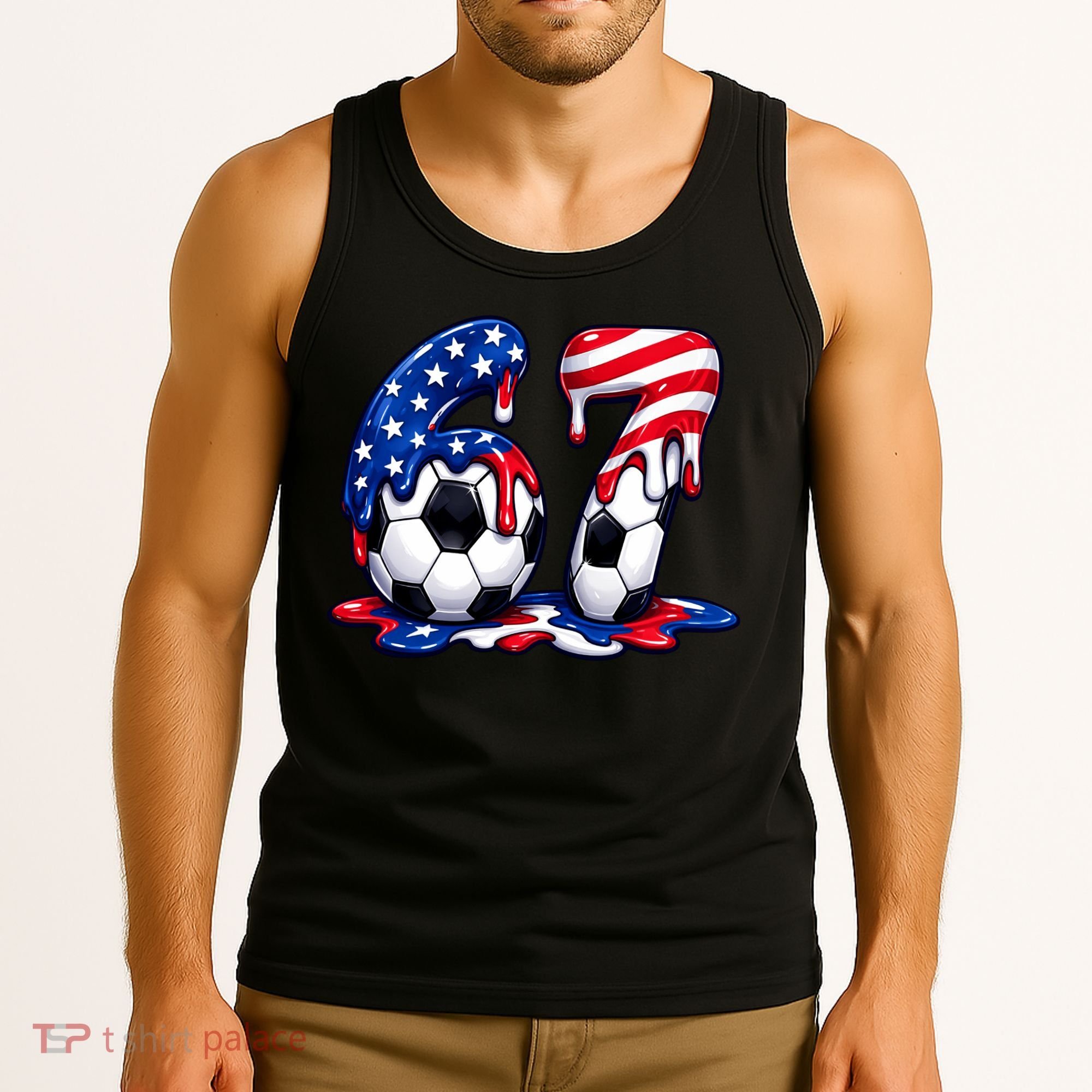 67th Birthday Soccer 6-7 Meme Six Seven Tank Top