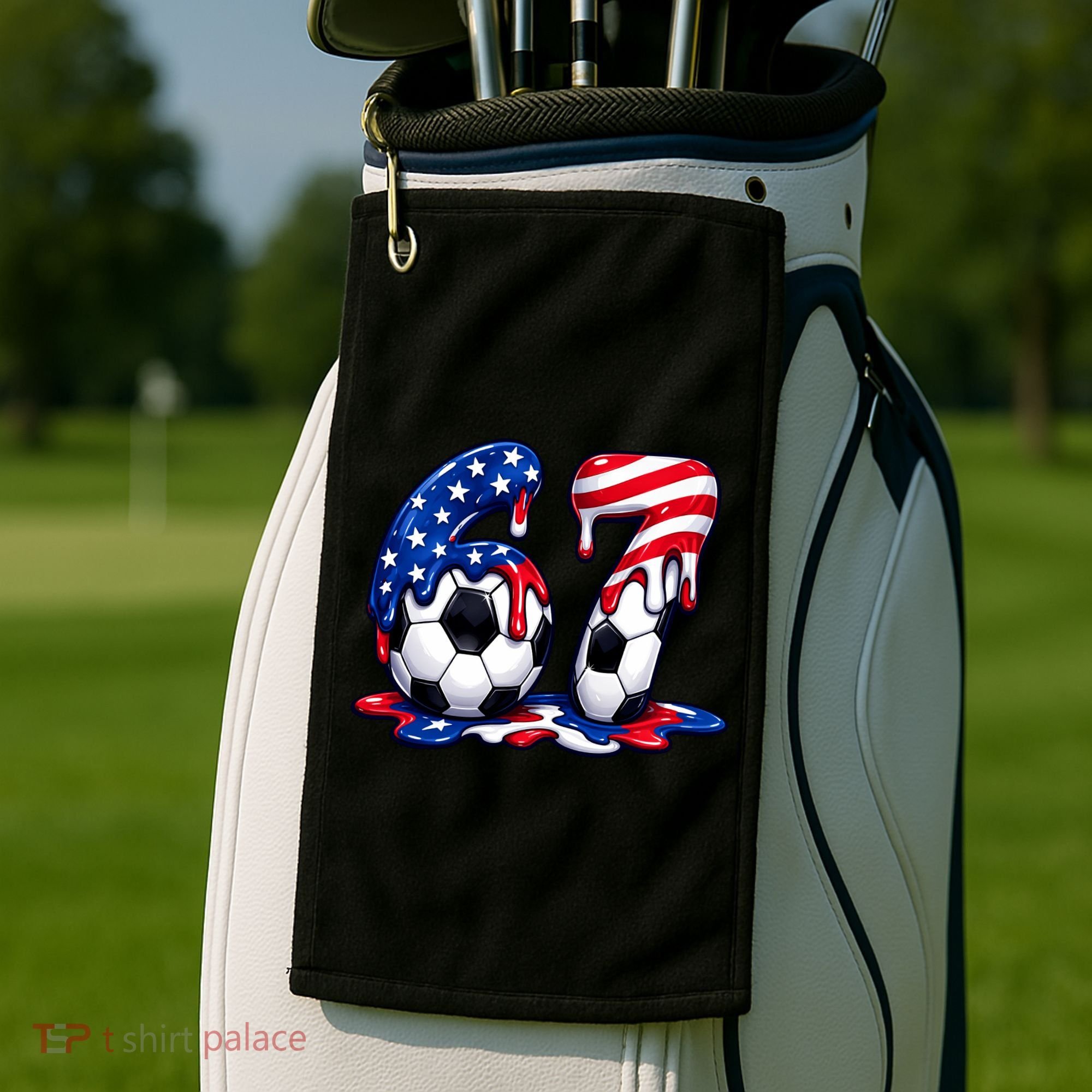 67th Birthday Soccer 6-7 Meme Six Seven Golf Towel
