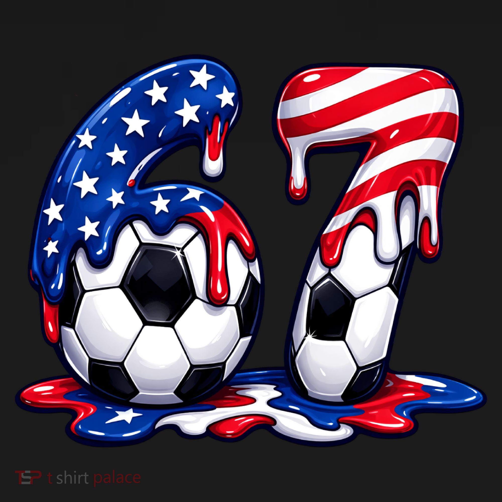 67th Birthday Soccer 6-7 Meme Six Seven Kids Sweatshirt