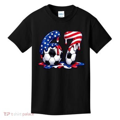 67th Birthday Soccer 6-7 Meme Six Seven Kids T-Shirt