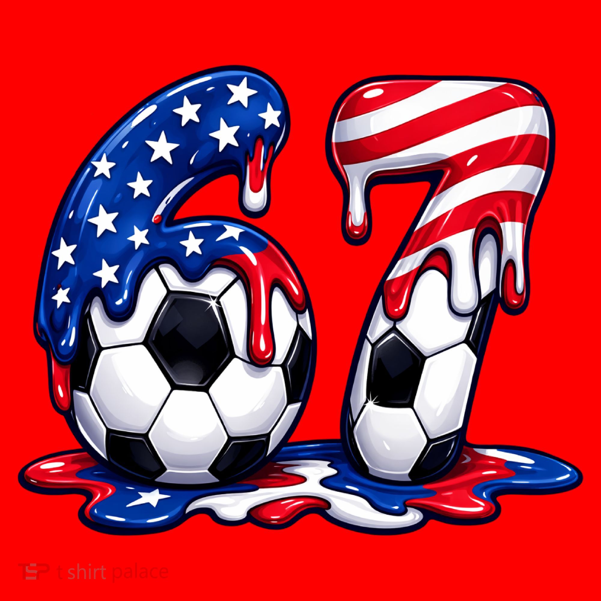 67th Birthday Soccer 6-7 Meme Six Seven Santa Hat