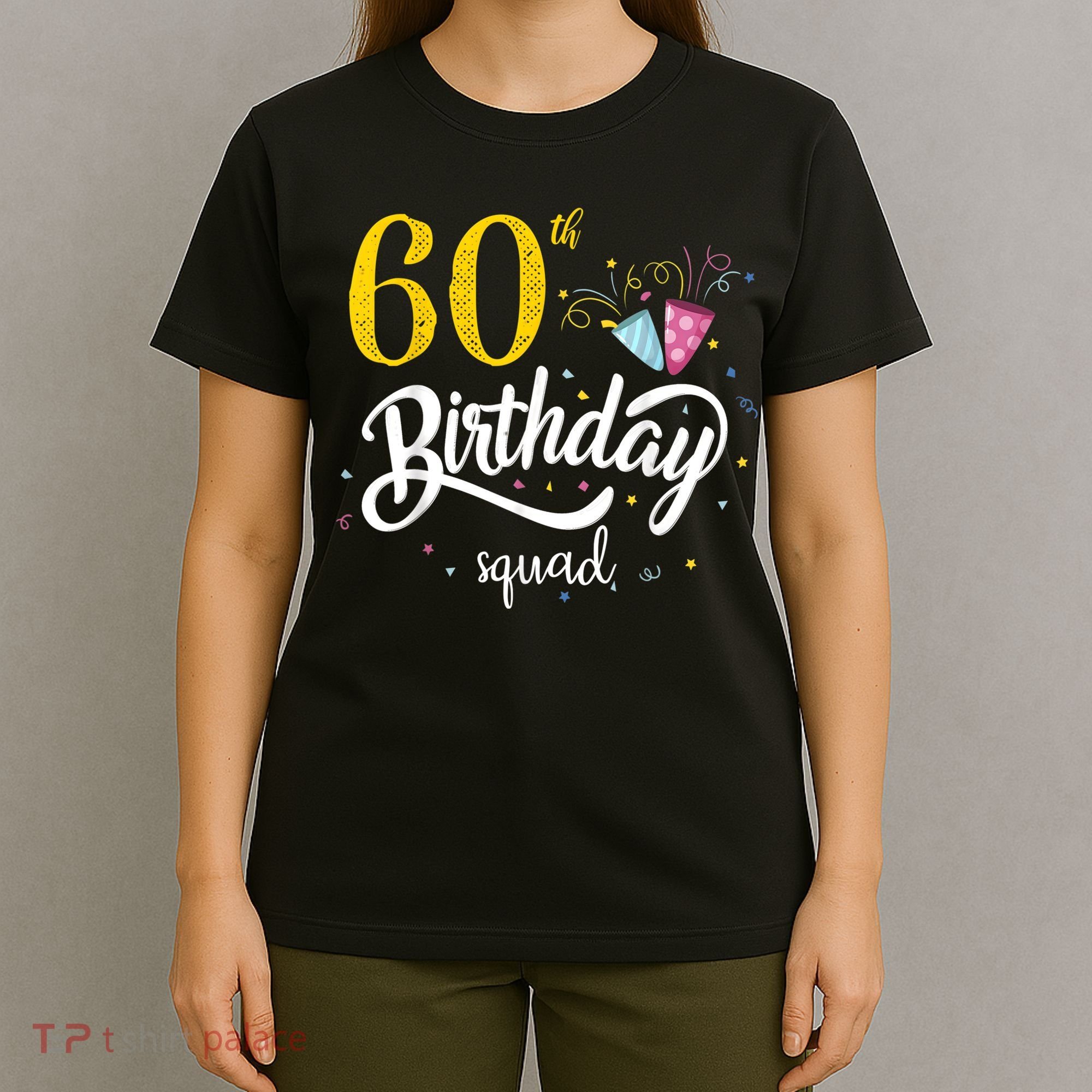 60th Birthday Squad 60 Party Crew Group Friends BDay Gift T-Shirt