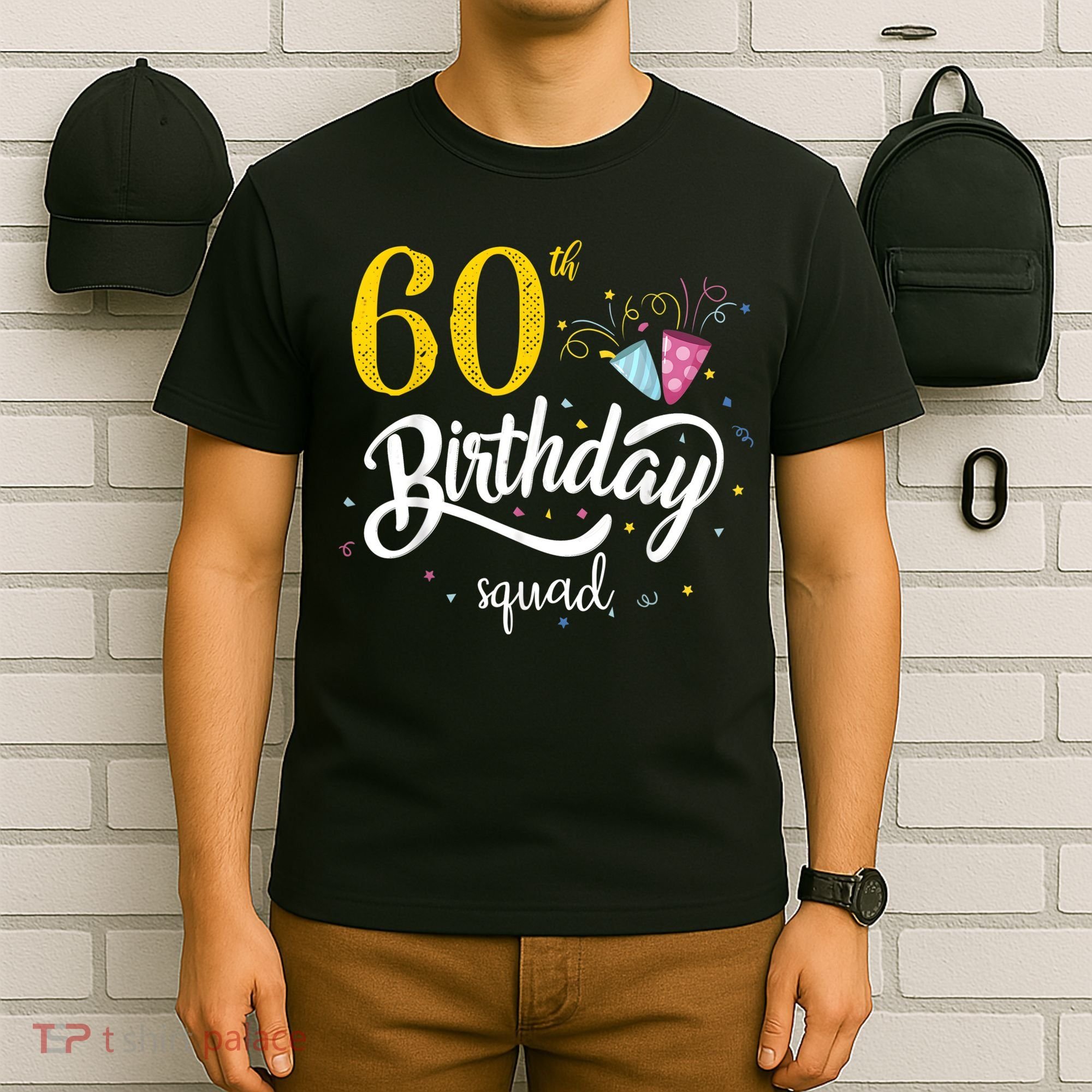 60th Birthday Squad 60 Party Crew Group Friends BDay Gift T-Shirt