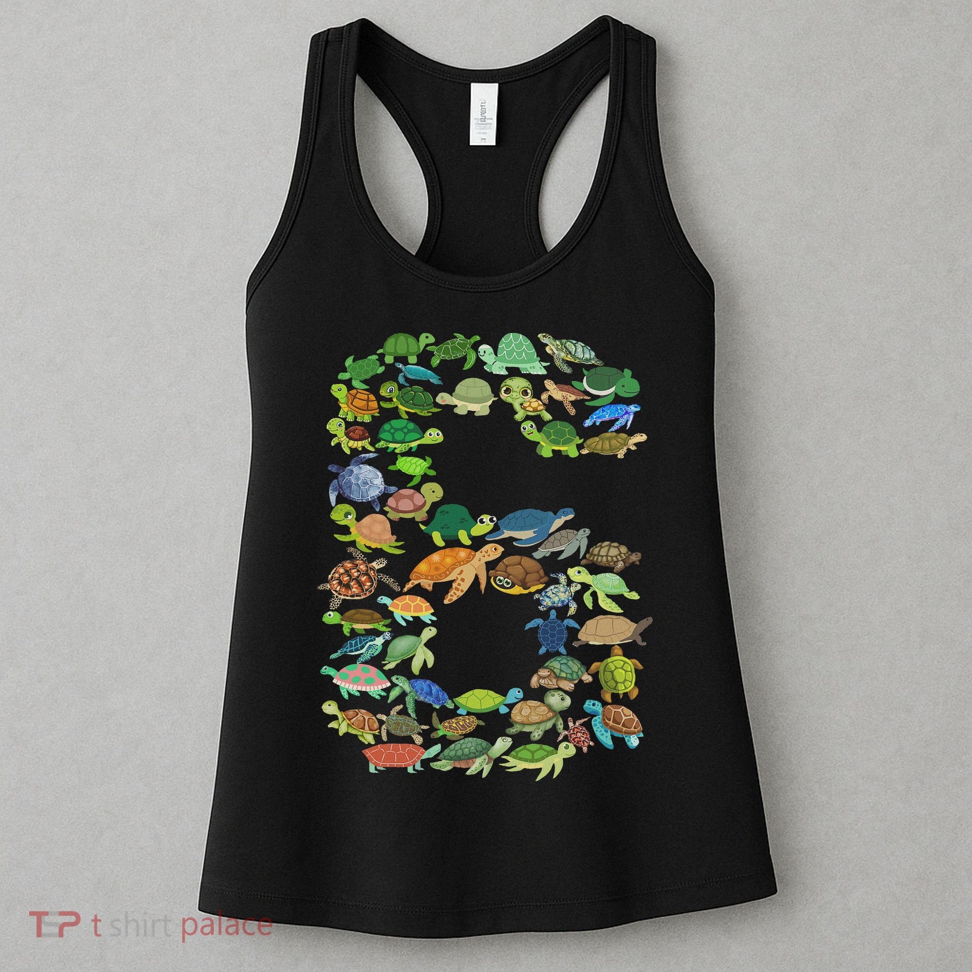 6th Birthday Sea Turtle Tortoise Themed 6 Year Old Women's Tank Top