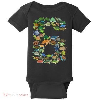 6th Birthday Sea Turtle Tortoise Themed 6 Year Old Baby Bodysuit