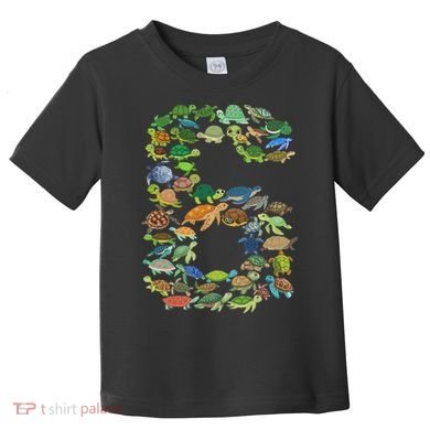 6th Birthday Sea Turtle Tortoise Themed 6 Year Old Toddler T-Shirt