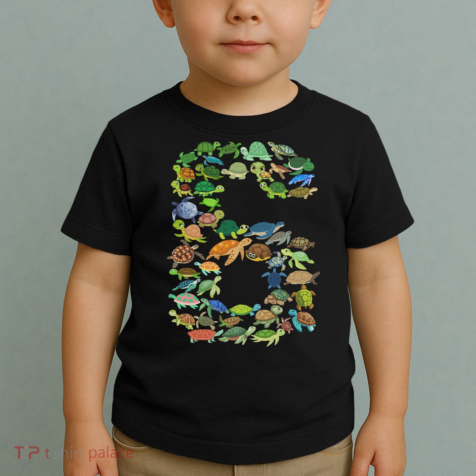 6th Birthday Sea Turtle Tortoise Themed 6 Year Old Toddler T-Shirt