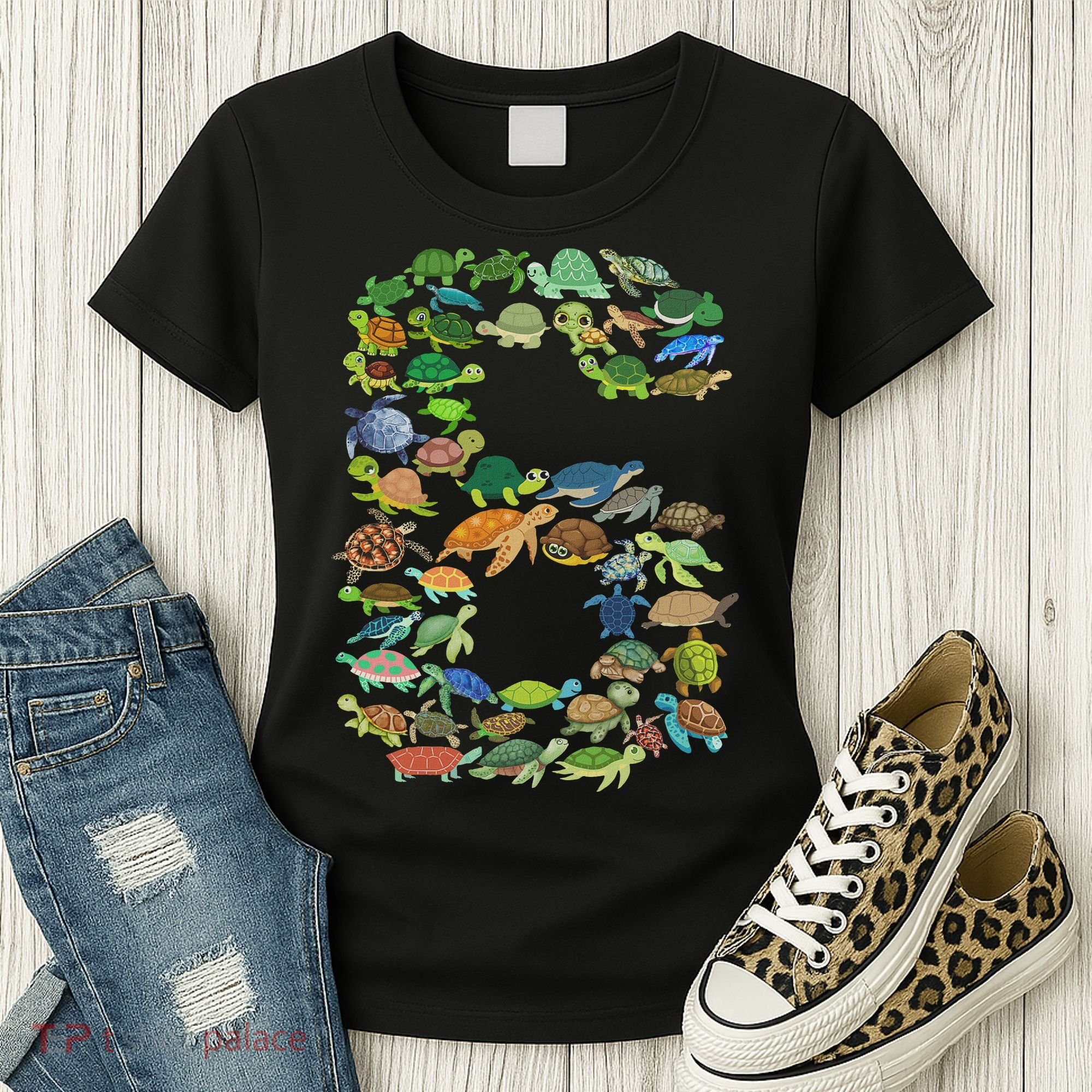 6th Birthday Sea Turtle Tortoise Themed 6 Year Old Women's T-Shirt