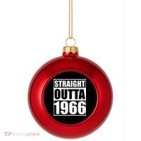 60th Birthday Straight Outta 1966 Plastic Christmas Ball Ornament thumb 0