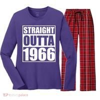 60th Birthday Straight Outta 1966 Women's Long Sleeve Flannel Pajama Set  thumb 0