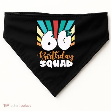 60th Birthday Squad 60 Years Old USA-Made Doggie Bandana