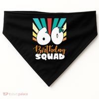 60th Birthday Squad 60 Years Old USA-Made Doggie Bandana thumb 0