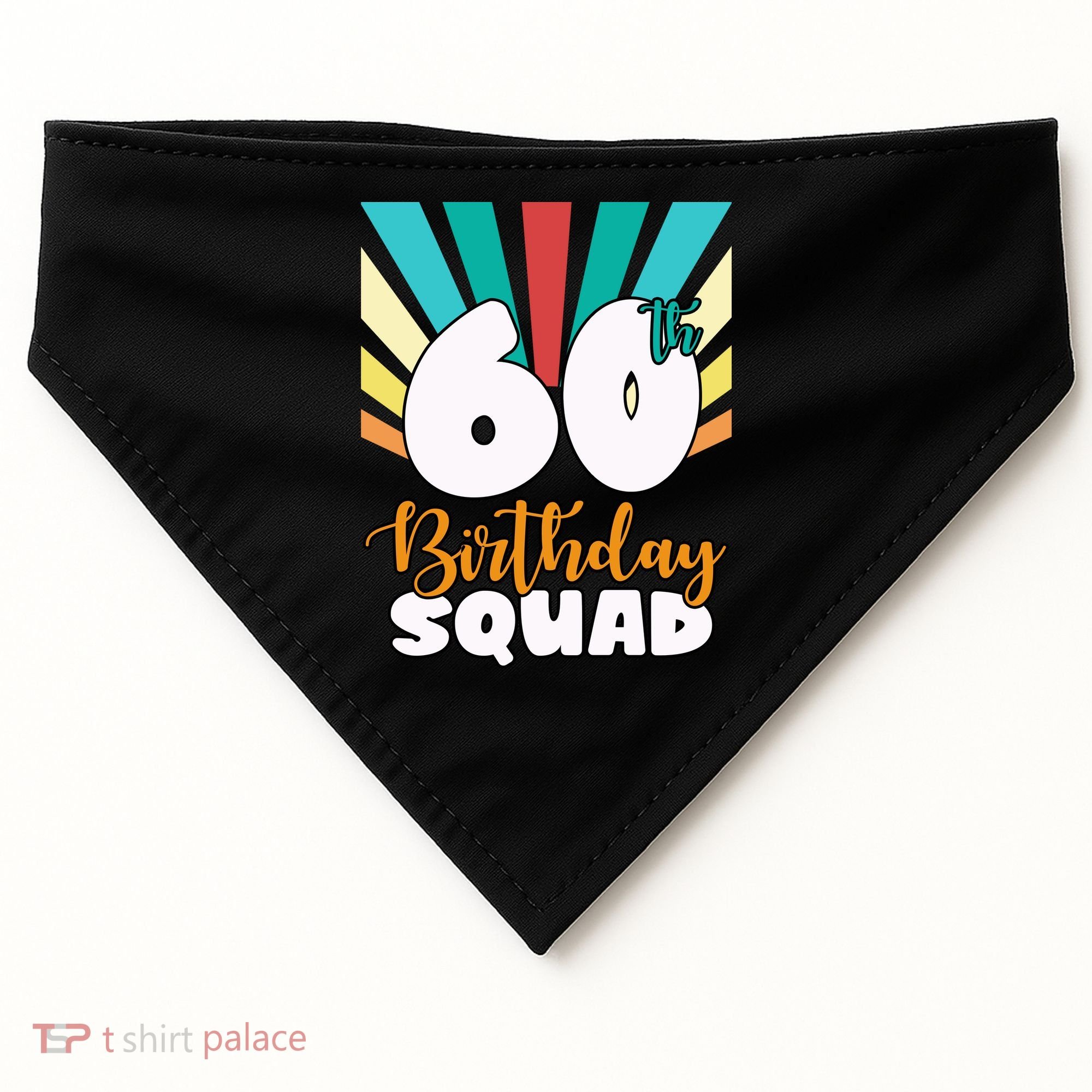 60th Birthday Squad 60 Years Old USA-Made Doggie Bandana
