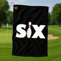 6th Birthday Six 6 Years Old Bowling Party 2013 Birthday Golf Towel thumb 1