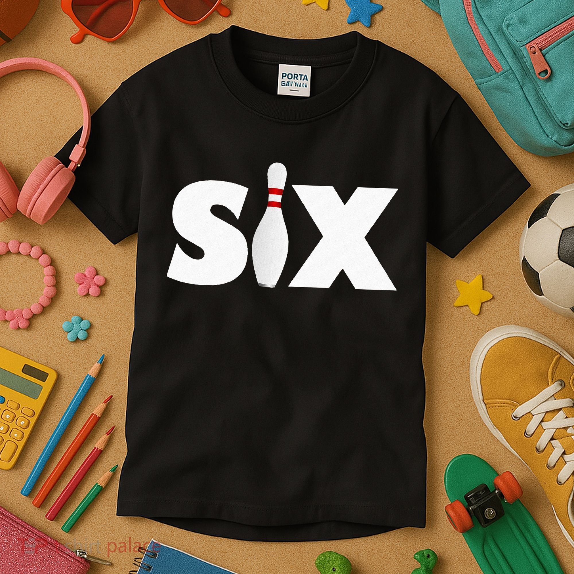 6th Birthday Six 6 Years Old Bowling Party 2013 Birthday Kids T-Shirt