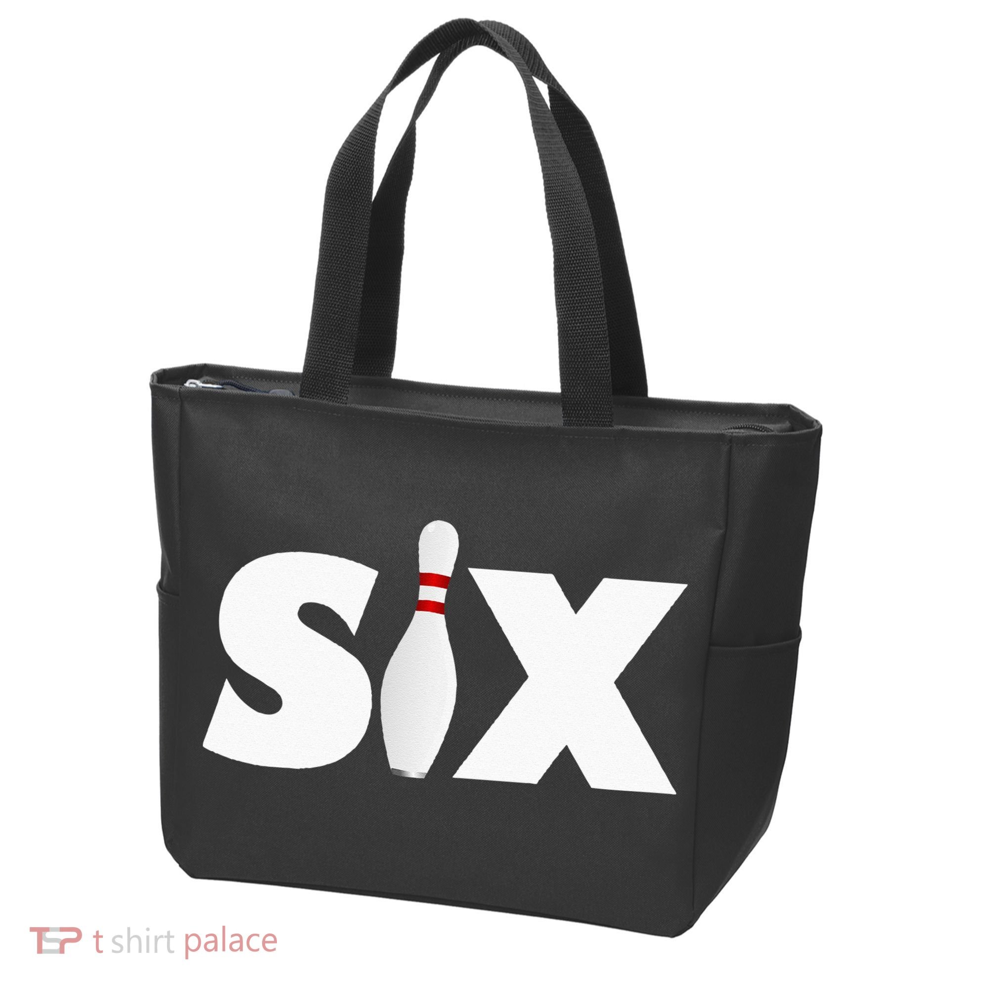 6th Birthday Six 6 Years Old Bowling Party 2013 Birthday Tote Bag