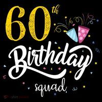 60th Birthday Squad 60 Party Crew Group Friends BDay Gift Stripe Pom Pom Beanie thumb 2