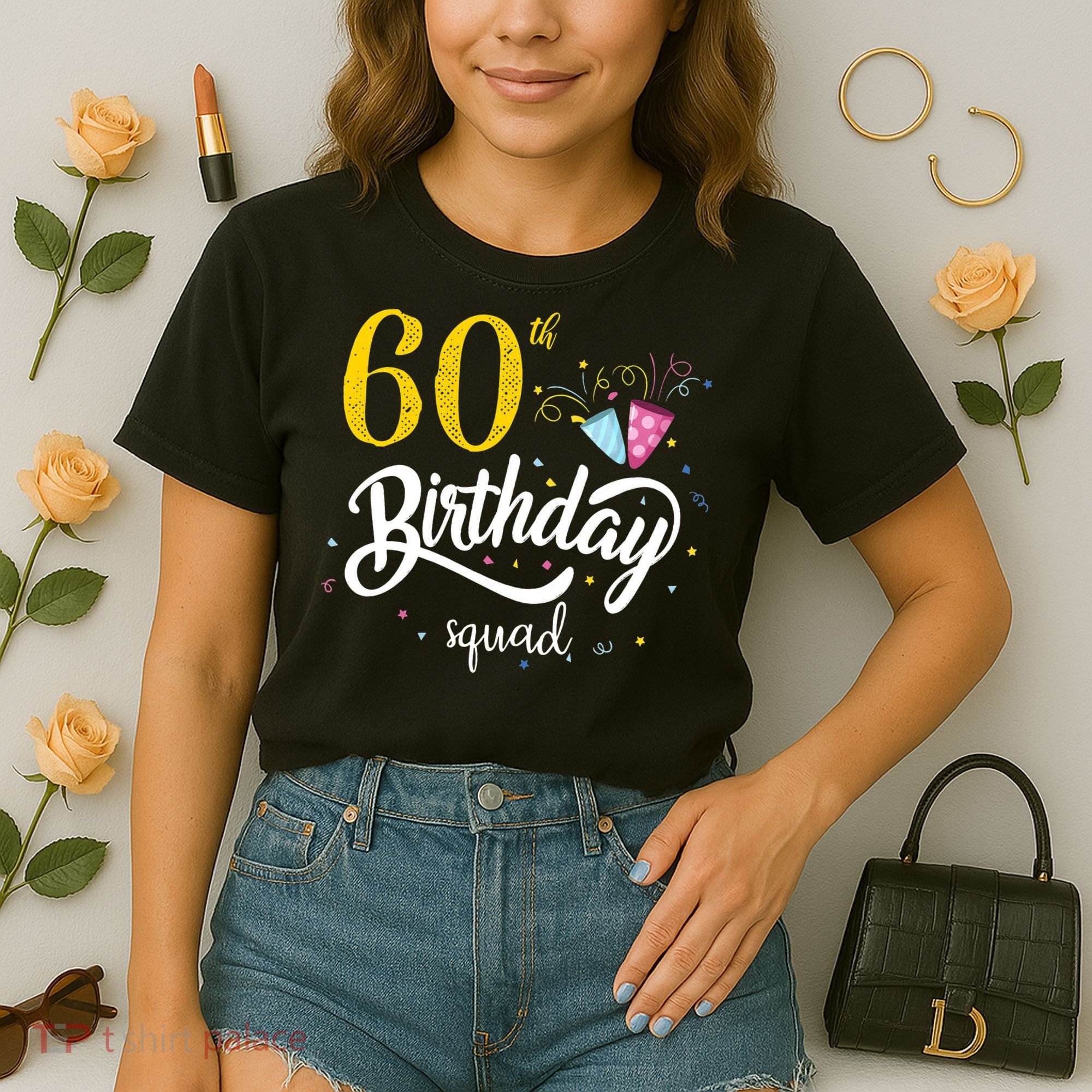 60th Birthday Squad 60 Party Crew Group Friends BDay Gift Comfort Colors Boxy T-Shirt