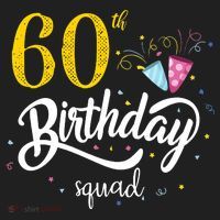 60th Birthday Squad 60 Party Crew Group Friends BDay Gift Comfort Colors Boxy T-Shirt thumb 3