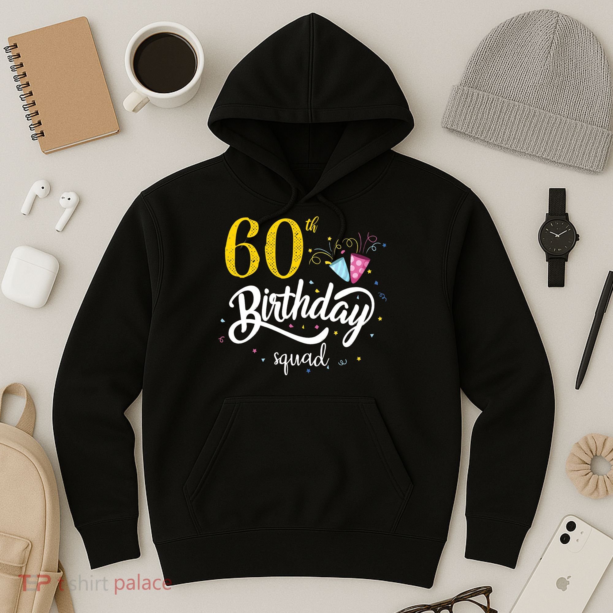 60th Birthday Squad 60 Party Crew Group Friends BDay Gift Hoodie