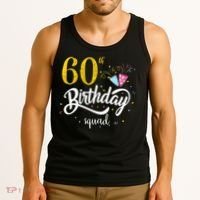 60th Birthday Squad 60 Party Crew Group Friends BDay Gift Tank Top thumb 3