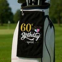 60th Birthday Squad 60 Party Crew Group Friends BDay Gift Golf Towel thumb 2
