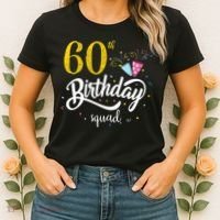 60th Birthday Squad 60 Party Crew Group Friends BDay Gift Women's T-Shirt thumb 2
