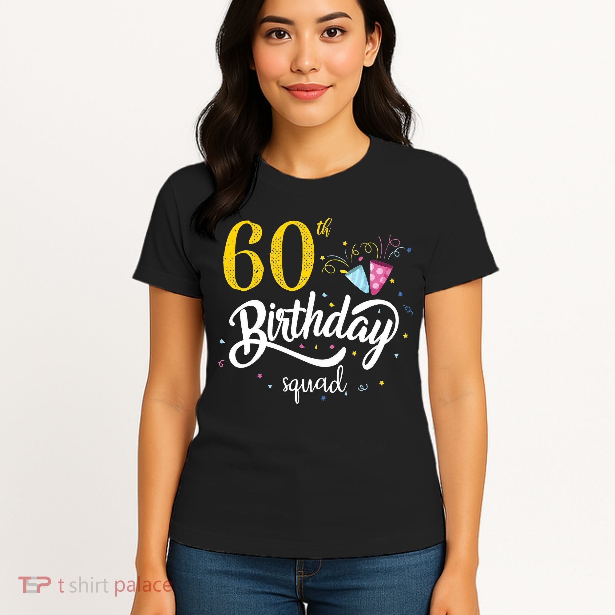 60th Birthday Squad 60 Party Crew Group Friends BDay Gift Women's T-Shirt