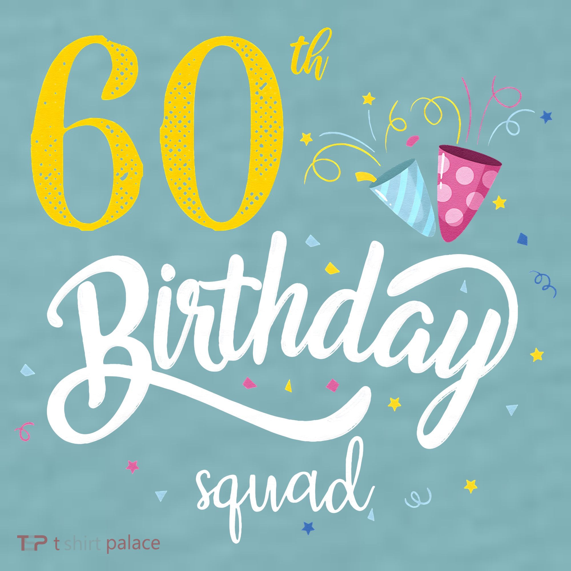 60th Birthday Squad 60 Party Crew Group Friends BDay Gift Sueded Cloud Jersey T-Shirt