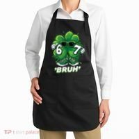 67 Bruh St. Patrick's Day Funny 6-7 Meme Six Seven Apron thumb 2
