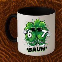 67 Bruh St. Patrick's Day Funny 6-7 Meme Six Seven Coffee Mug thumb 2